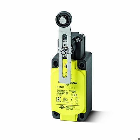 Automation Systems Interconnect Roller Lever Limit Switch, Snap Action, 1 NC 1 NO , 1/2 NPT Fitting FTNG139-Z11N